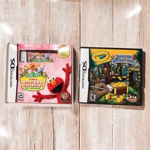 Crayola Treasure Adventures & Elmo's A-to-Zoo Nintendo DS Game Bundle Lot